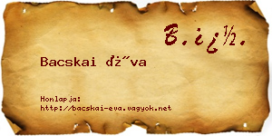 Bacskai Éva névjegykártya