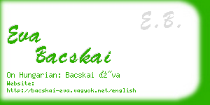 eva bacskai business card